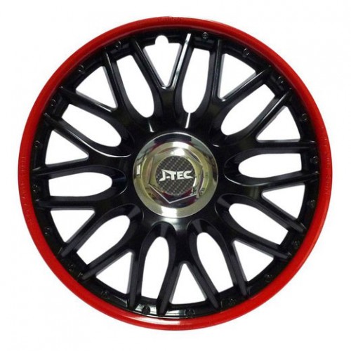 Колпаки на колеса (комплект 4 шт., модель Orden Red&Black, размер 13 дюймов) J-Tec