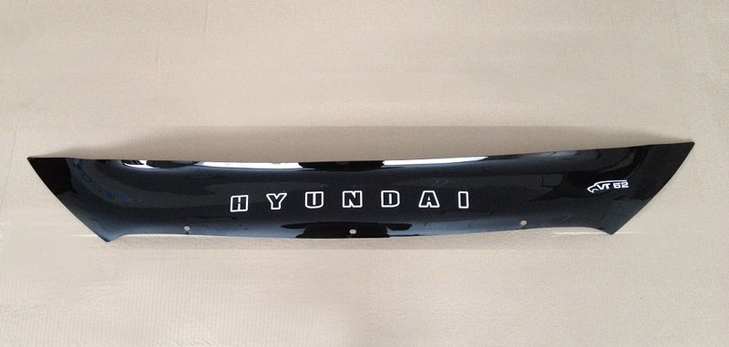 Дефлектор капота Hyundai ix35 '2010-> (с логотипом, укороченный) Vip Tuning