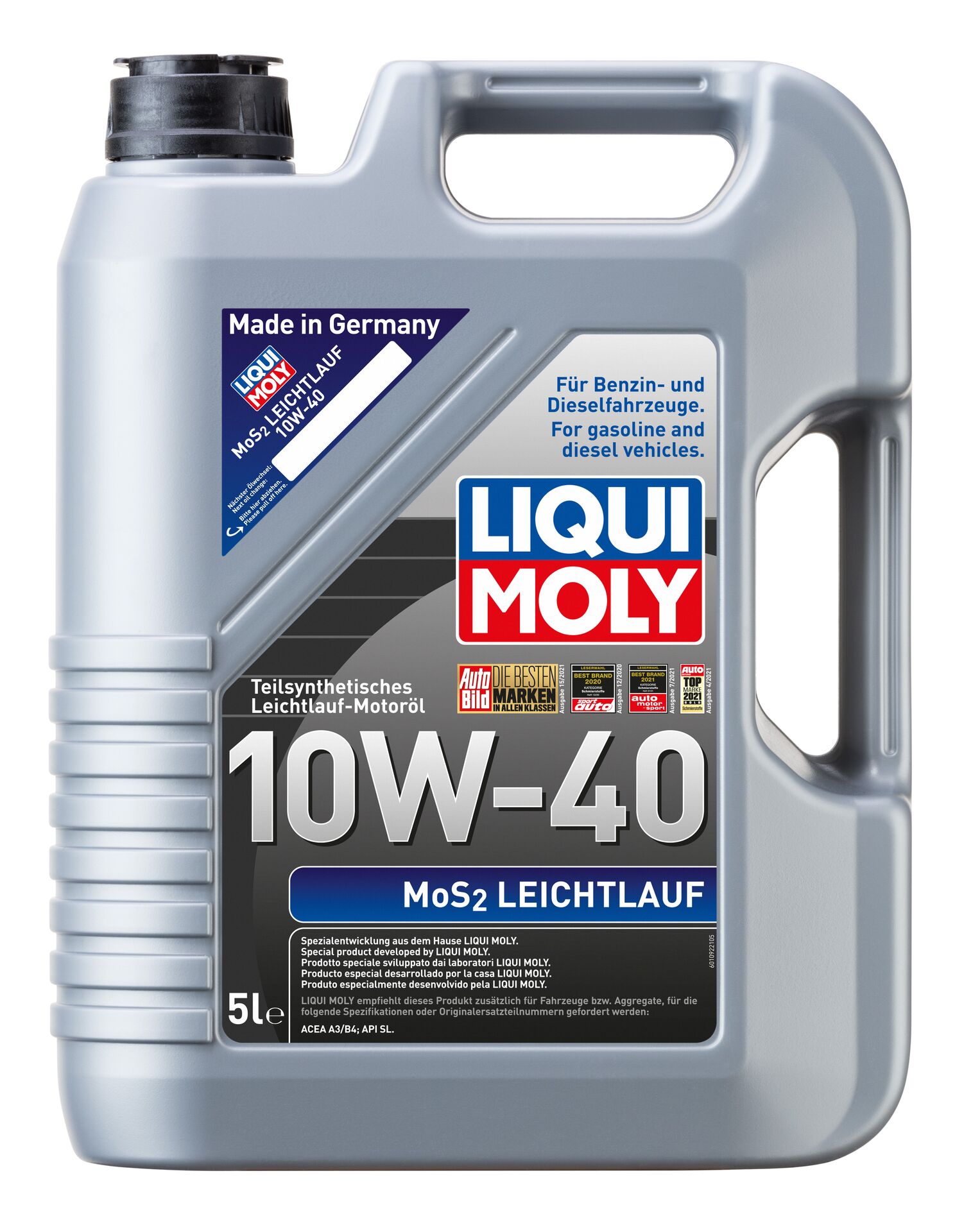 LIQUI MOLY Олива моторна MoS2 Leichtlauf 10W-40 5л