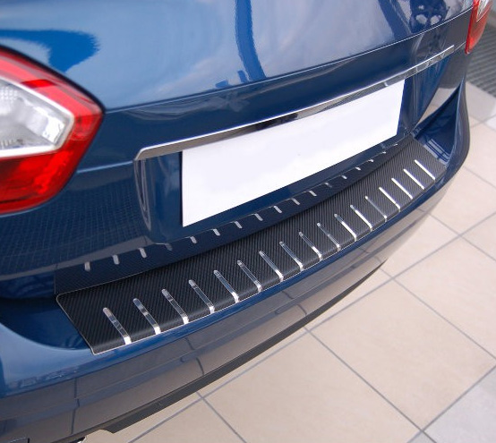 Накладка на бампер Mercedes-Benz Viano (W639) '2003-2014 (с загибом, сталь+карбоновая пленка) Alufrost