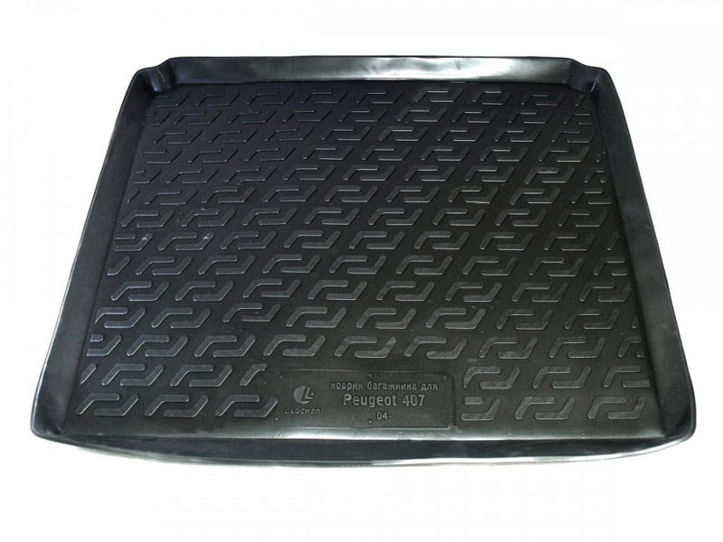 Коврик в багажник Peugeot 407 '2004-2010 (седан) L.Locker (черный, резиновый)