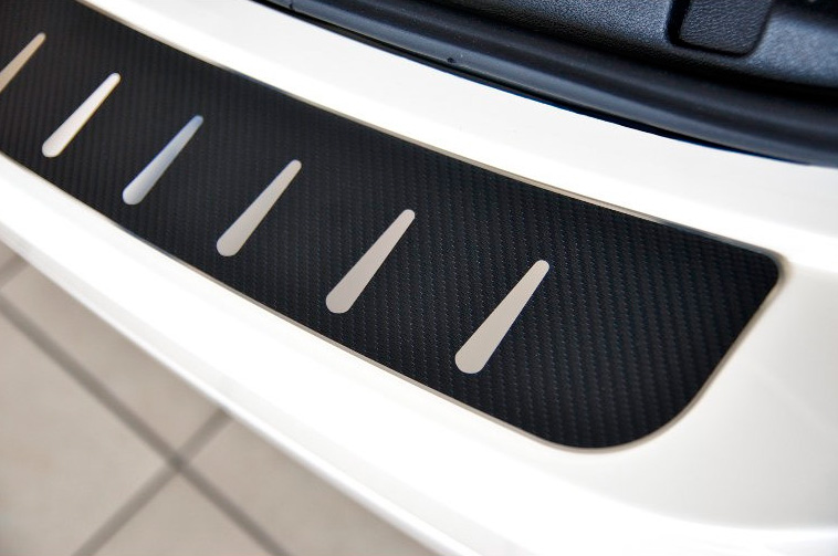 Накладка на бампер BMW X1 (E84) '2009-2012 (прямая, сталь+карбоновая пленка) Alufrost