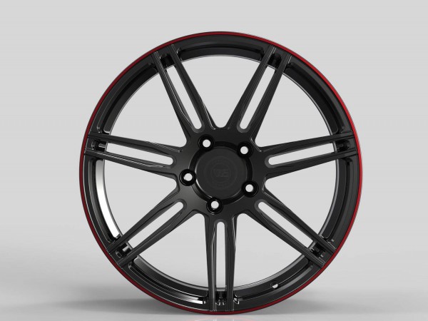 Диски R20 5x130 45 9.5J h 71.6 WS2269 SATIN BLACK RED LIP FORGED