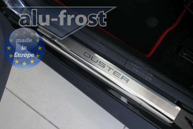 Накладки на пороги Renault Duster '2010-2018 (сталь) Alufrost